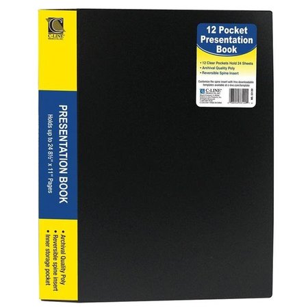 C-LINE PRODUCTS C-Line Products 33120BNDL6EA 12-Pocket Bound Sheet Protector Presentation Book  Black - Set of 6 Books 33120BNDL6EA
